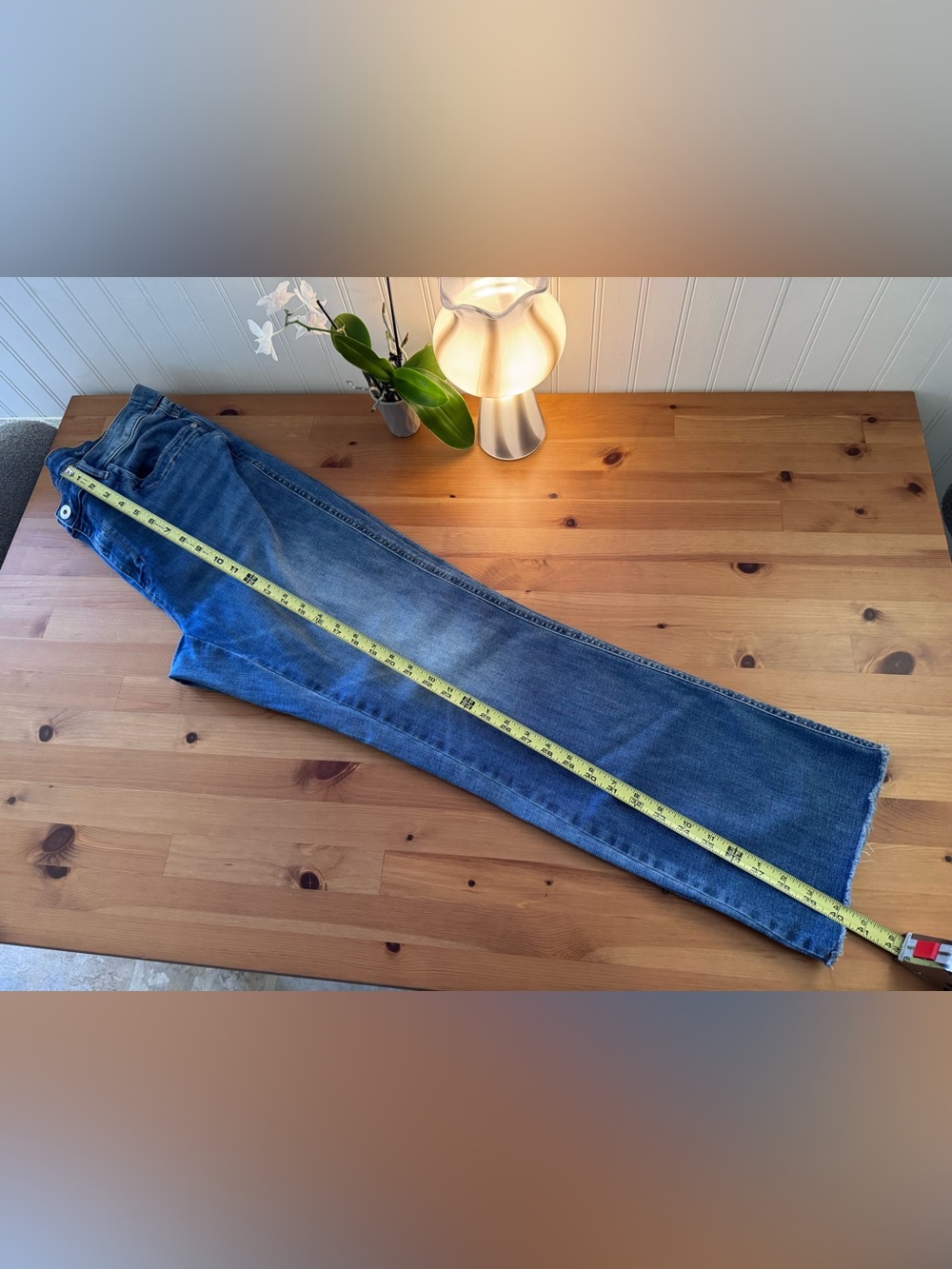 J. Jill Denim Blue High Rise Bootcut Raw Hem Jeans Size 16 - Picture 6 of 9